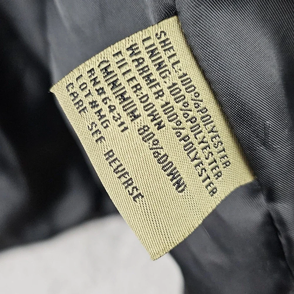 RFT Rainforest Down Filled Jacket Mens Large L Black Casual Faux‎ Suede